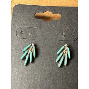 Vtg Sterling Silver Turquoise Earrings